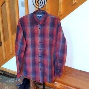 Panhandle Embroidered Pocket Autumn Multicolored Casual Button Down Sz L Shirt